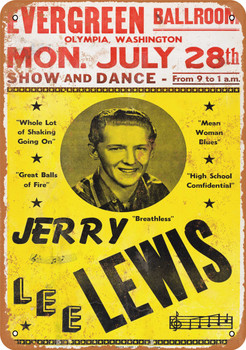 1958 Jerry Lee Lewis in Olympia - Metal Sign
