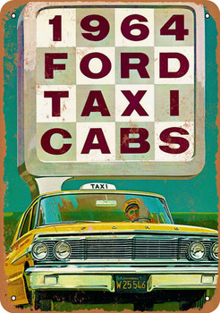 1964 Ford Taxi Cabs - Metal Sign