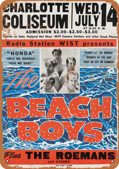 1965 Beach Boys in Charlotte - Metal Sign
