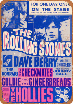 1965 Rolling Stones and Hollies in Scarborough - Metal Sign