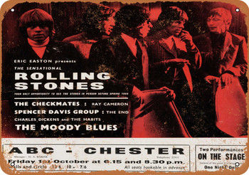 1965 Rolling Stones Moody Blues in Chester - Metal Sign