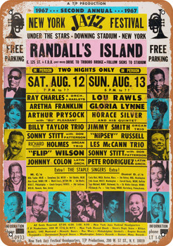 1967 Ray Charles Aretha New York Jazz Fest - Metal Sign