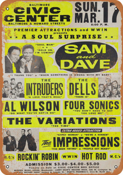 1968 Sam and Dave in Baltimore - Metal Sign