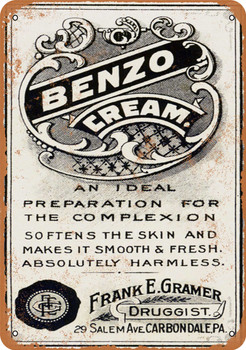 Benzo Cream - Metal Sign