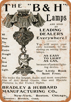 1894 Bradley & Hubbard Lamps - Metal Sign