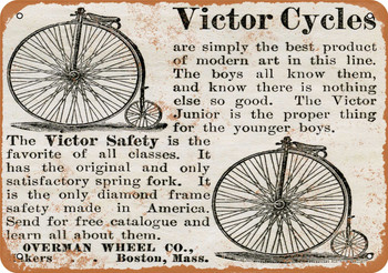 1899 Victor Cycles Metal Sign