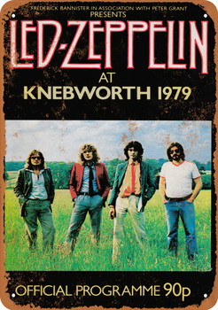 1979 Led Zeppelin at Knebworth - Metal Sign