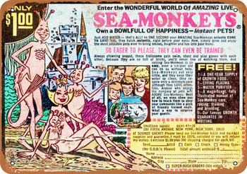 Sea Monkeys Comic Book Ad - Metal Sign