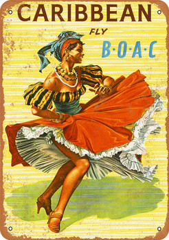 BOAC to the Caribbean - Metal Sign