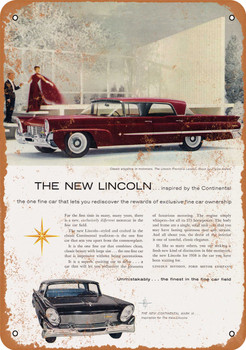 1958 Lincoln - Metal Sign