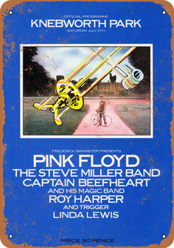 1975 Pink Floyd at Knebworth - Metal Sign