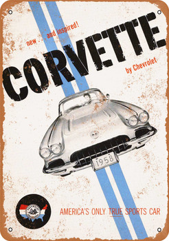 1958 Corvette - Metal Sign 2