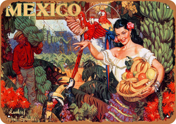 Mexico Land of Tropical Splendor - Metal Sign