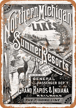 1882 Northern Michigan Summer Resorts - Metal Sign