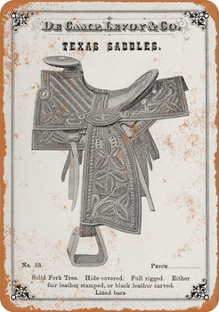 1882 Texas Saddles - Metal Sign