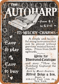 1898 Dolge Autoharps - Metal Sign