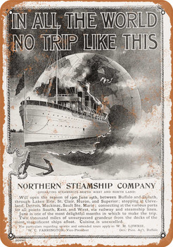 1900 Northern Steamship Company - Metal Sign