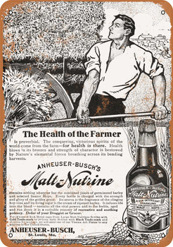 1909 Anheuser-Busch Malt-Nutrine - Metal Sign