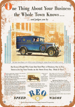 1929 REO Junior Speed Wagon - Metal Sign