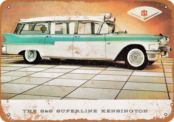 1958 S&S Superline Ambulance - Metal Sign