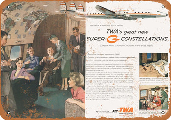 1955 TWA Super-G Constellation - Metal Sign