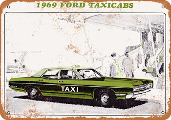 1969 Ford Taxicabs - Metal Sign