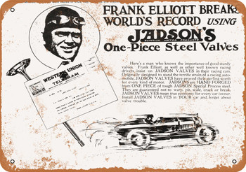1922 Jadson's Steel Racing Valves - Metal Sign