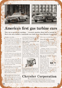 1962 Chrysler Turbines - Metal Sign