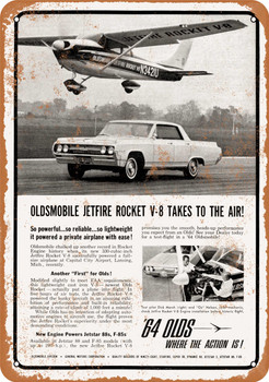 1964 Oldsmobile Jetfire Rocket V-8 - Metal Sign