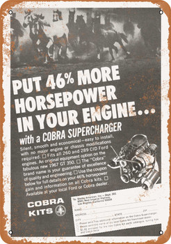 1967 Cobra Supercharger - Metal Sign