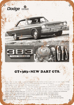 1967 Dodge Dart 383 GTS - Metal Sign