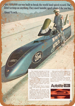 1969 Autolite Spark Plugs at Bonneville - Metal Sign