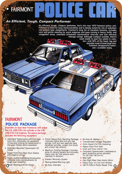 1978 Ford Fairmont Police Cars 2 - Metal Sign