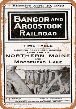 1952 Bangor and Aroostook Railroad Northern Maine - Metal Sign