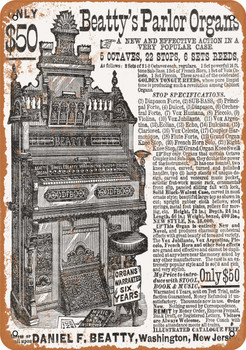 1882 Beatty's Parlor Organs - Metal Sign
