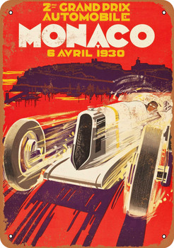 1930 Monaco Grand Prix - Metal Sign