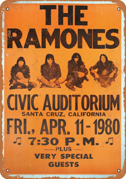 1980 The Ramones in Santa Cruz - Metal Sign
