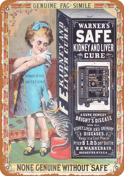 1881 Safe Kidney and Liver Cure - Metal Sign