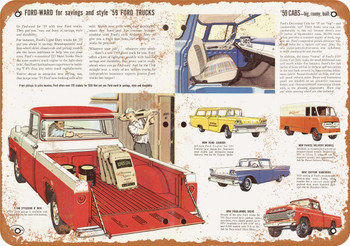 1959 Ford Trucks - Metal Sign