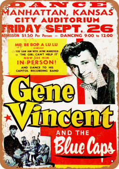 1950 Gene Vincent in Kansas - Metal Sign