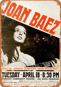 1967 Joan Baez at Berkeley - Metal Sign