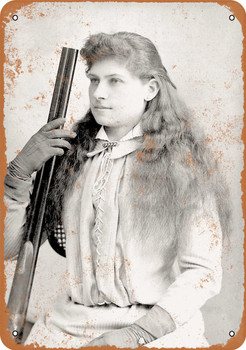 1880 Annie Oakley and Shotgun - Metal Sign
