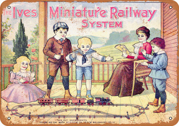 1901 Ives Miniature Railway System - Metal Sign