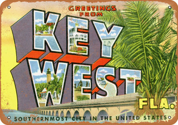 Greetings from Key West - Metal Sign