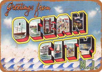 Greetings from Ocean City - Metal Sign