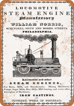 1842 Norris Steam Locomotives - Metal Sign