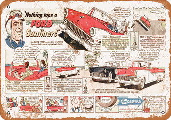 1956 Ford Fairlane Sunliner - Metal Sign