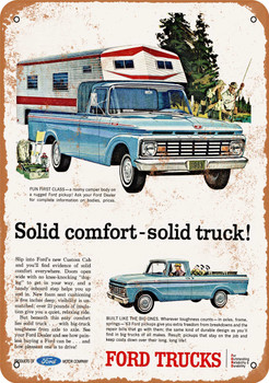 1963 Ford Pickup and Camper - Metal Sign