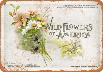 1894 Wild Flowers of America - Metal Sign