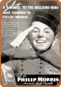 1938 Philip Morris Cigarettes - Metal Sign